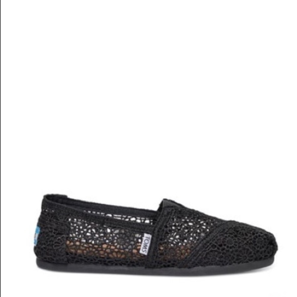 TOMS Black Moroccan Crochet Classic New Slip On - Picture 2 of 8
